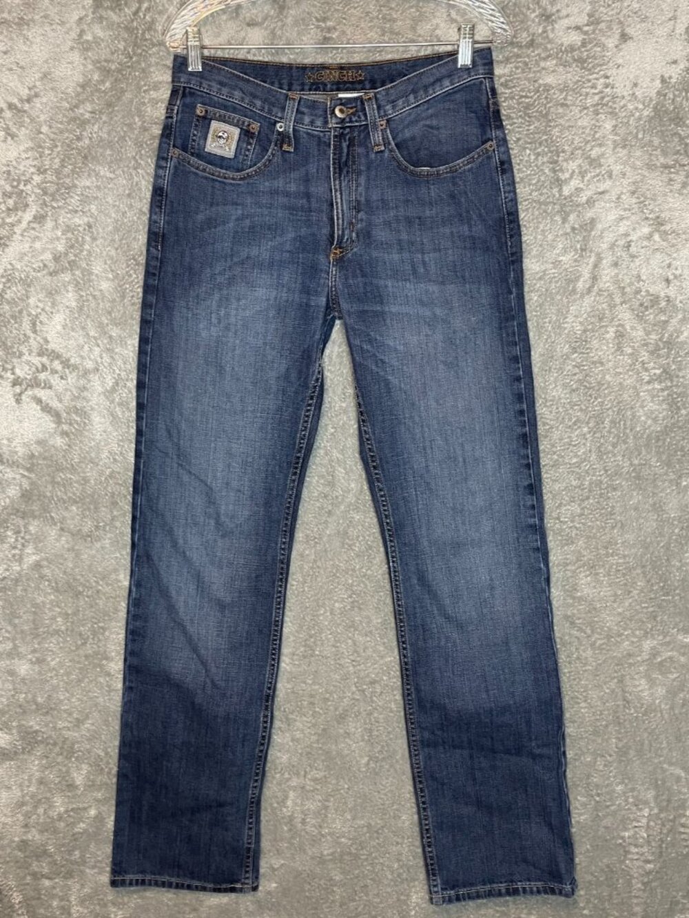 Cinch Men Silver Label Performance Slim Straight Dark Wash Denim Jean 30x34